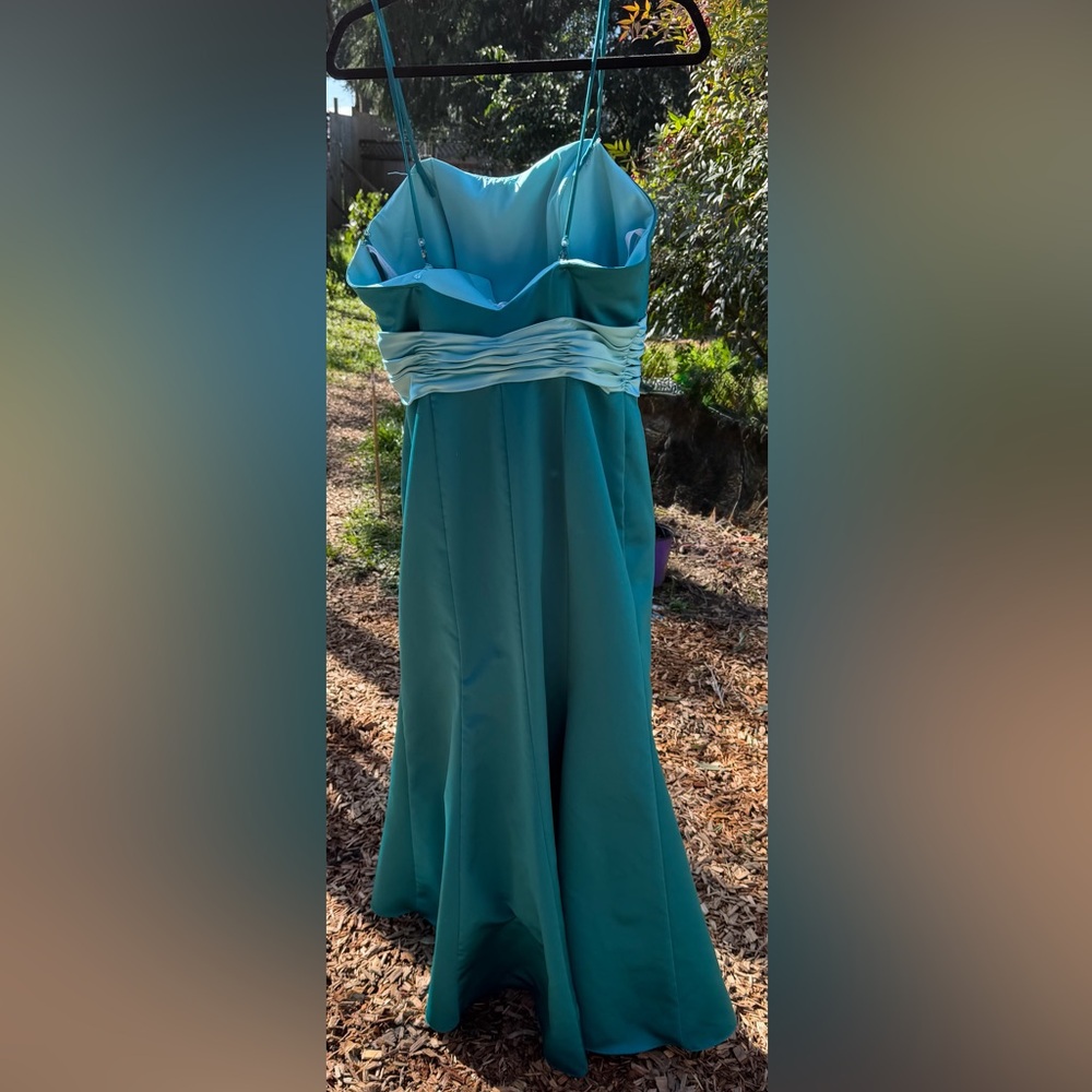 David's Bridal Teal Prom Dress
